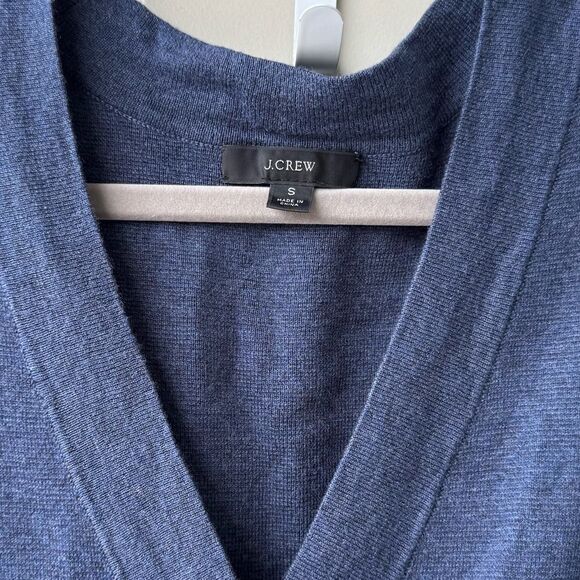 J.Crew Women’s Merino Wool V-Neck Sweater Jumpsuit Blue Sz Small Preppy Casual - Picture 10 of 11